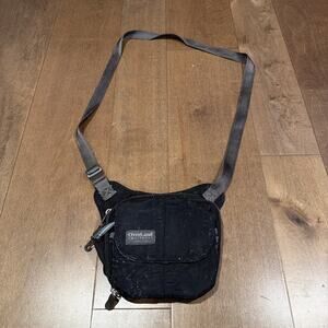 Overland Equipment Crossbody Shoulder Bag – Black Messenger Hiking Pack, 7"x7"